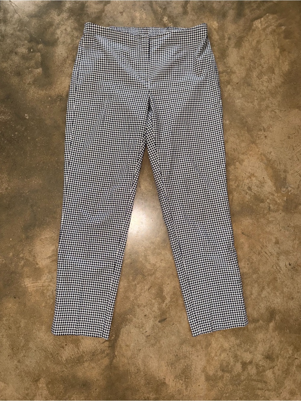 J.Jill Size 6 Black White Gingham Ankle Pants Stretch Cotton Pull On